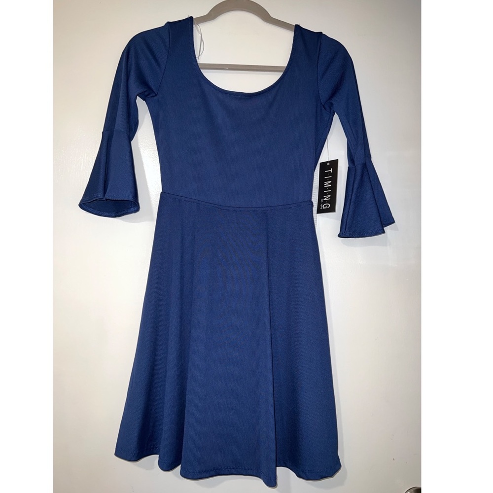 🌸Spring Sale🌸BRAND NEW / T•I•M•I•N•G Fashion Blue Dress- White Bow In The Back